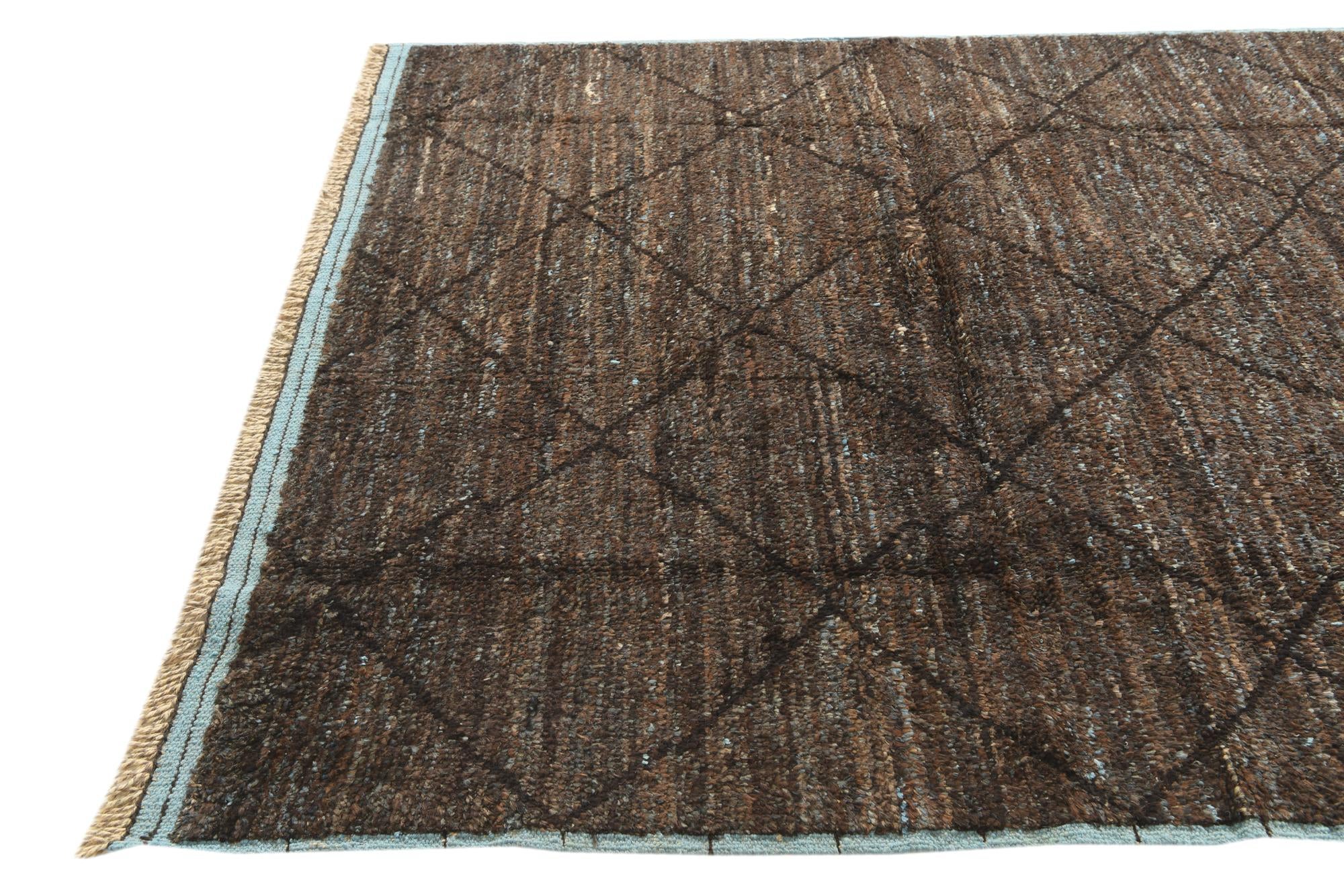 6' 3 x 9' 7 Hand Knotted Moroccan Wool Rug