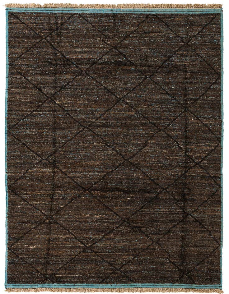 Detail image of 6' 3 x 9' 7 Hand Knotted Moroccan Wool Rug