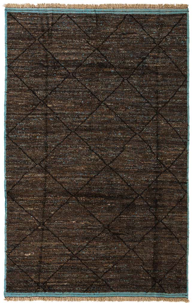 6' 3 x 9' 7 Hand Knotted Moroccan Wool Rug