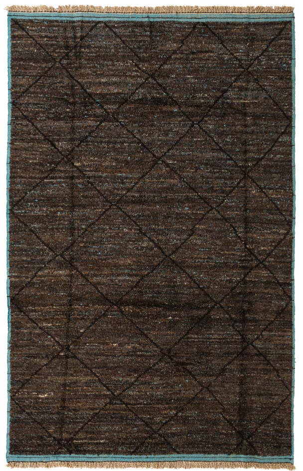 Detail image of 6' 3 x 9' 7 Hand Knotted Moroccan Wool Rug
