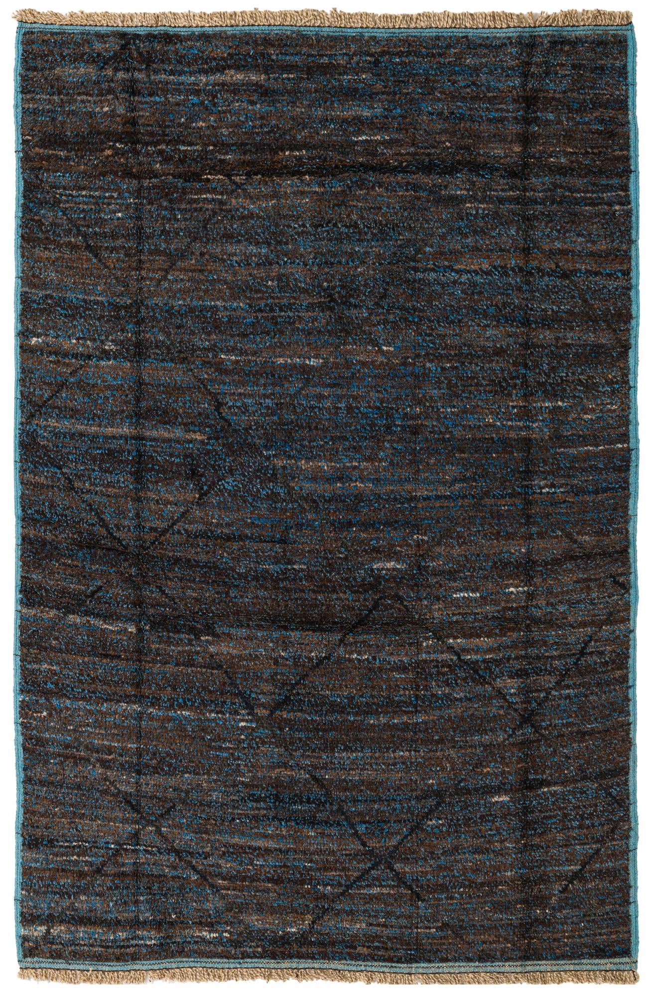 6' 1 x 9' Hand Knotted Moroccan Wool Rug