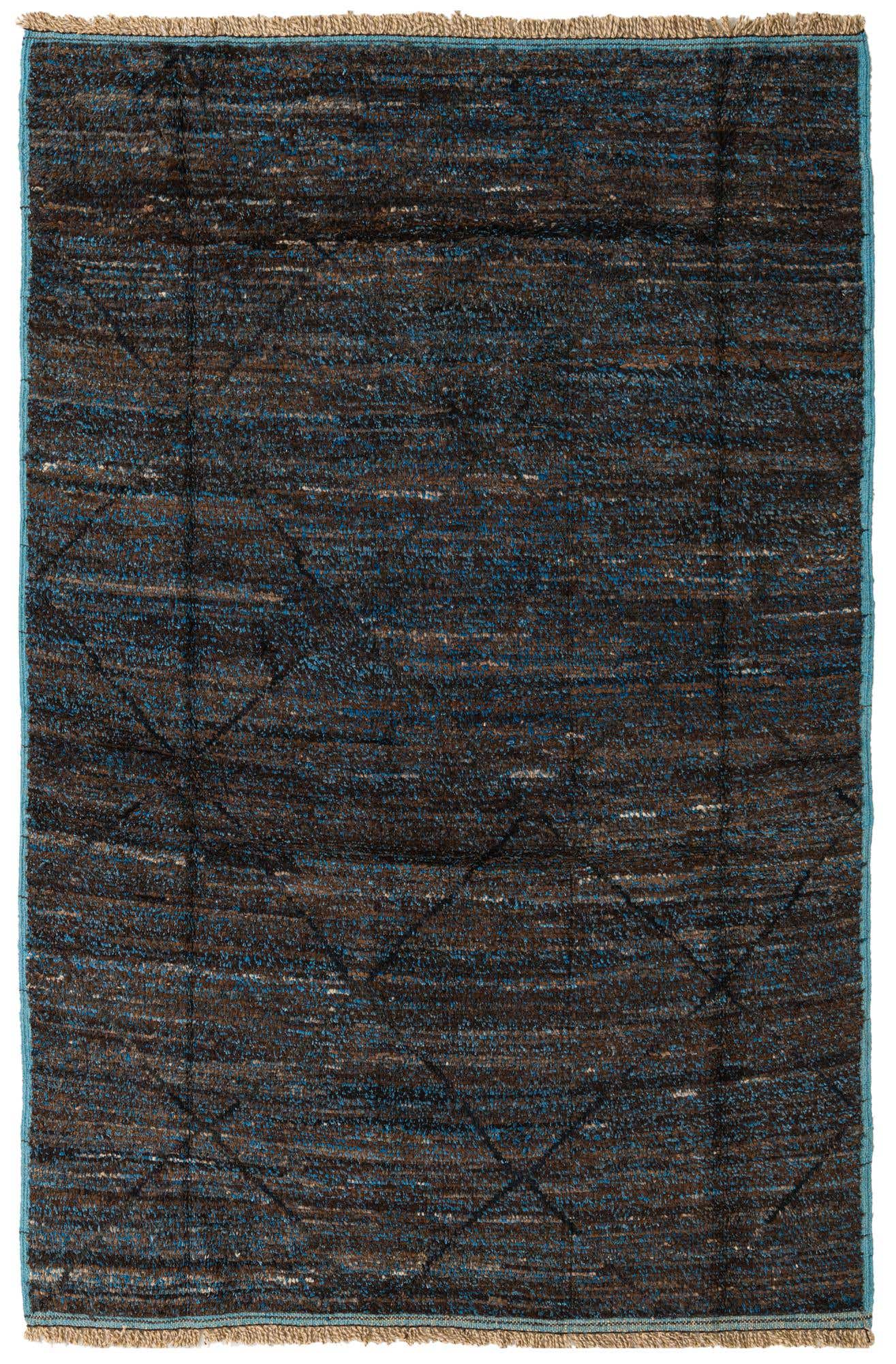 6' 1 x 9' Hand Knotted Moroccan Wool Rug