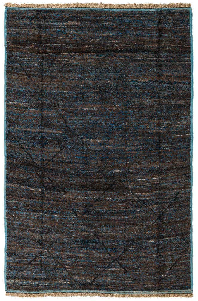 6' 1 x 9' Hand Knotted Moroccan Wool Rug