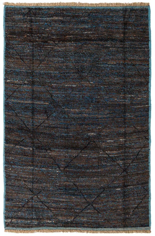 Detail image of 6' 1 x 9' Hand Knotted Moroccan Wool Rug