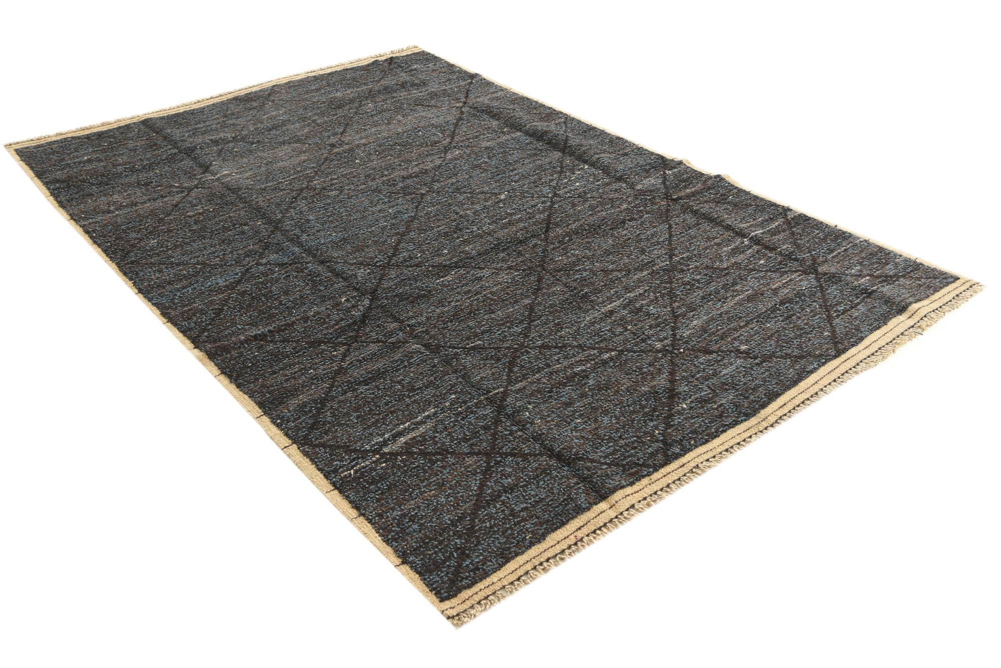 6' 4 x 9' 3 Hand Knotted Moroccan Wool Rug