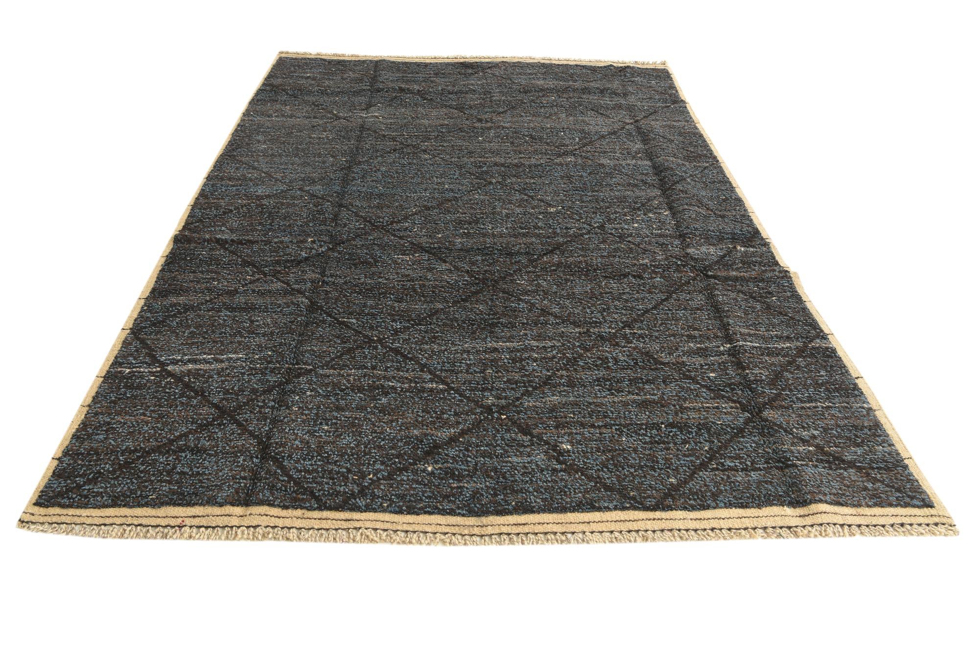 6' 4 x 9' 3 Hand Knotted Moroccan Wool Rug