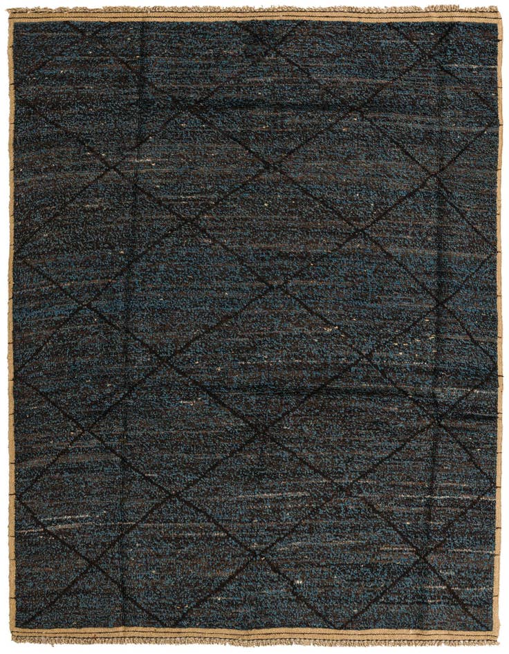 Detail image of 6' 4 x 9' 3 Hand Knotted Moroccan Wool Rug
