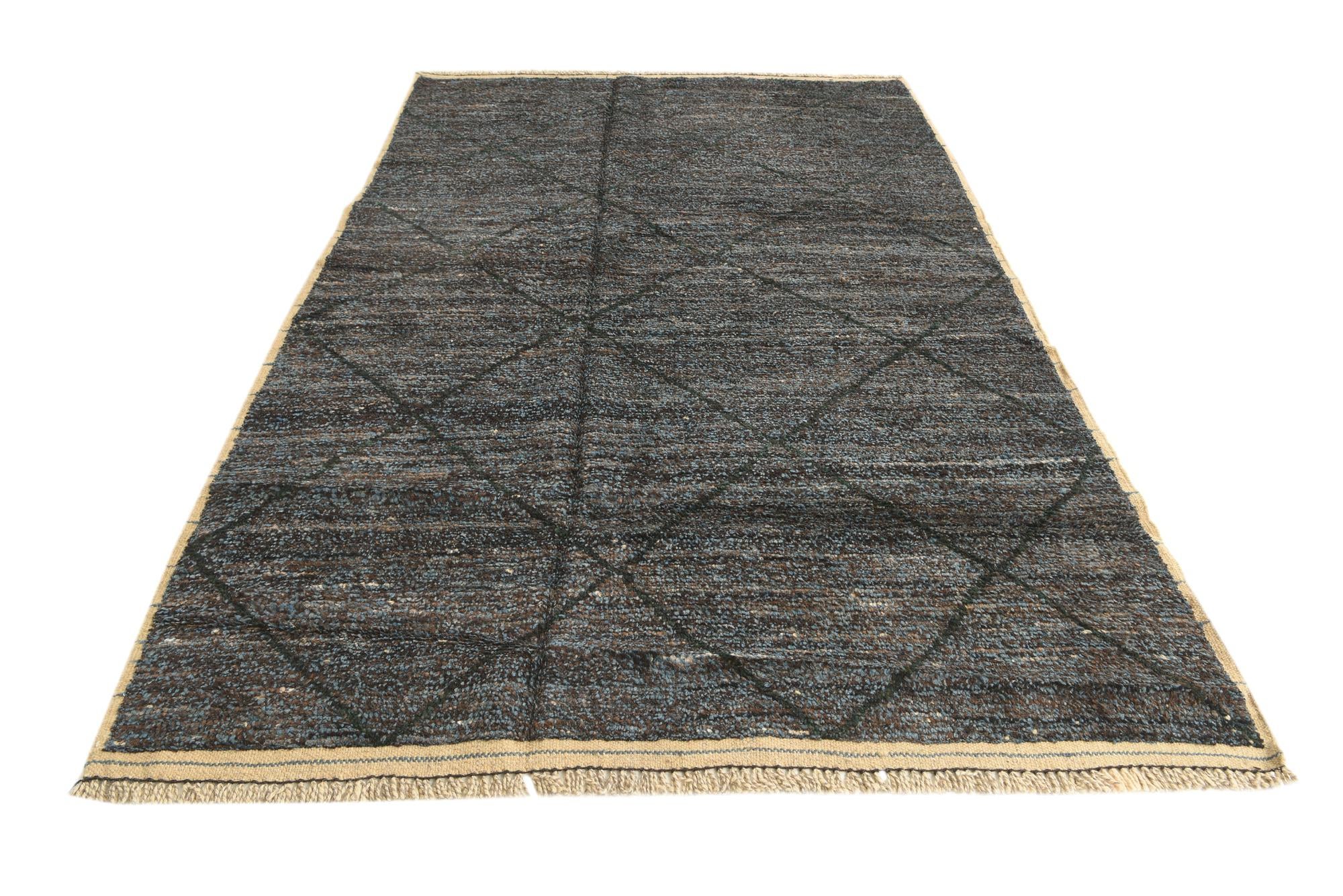 6' 2 x 9' 2 Hand Knotted Moroccan Wool Rug