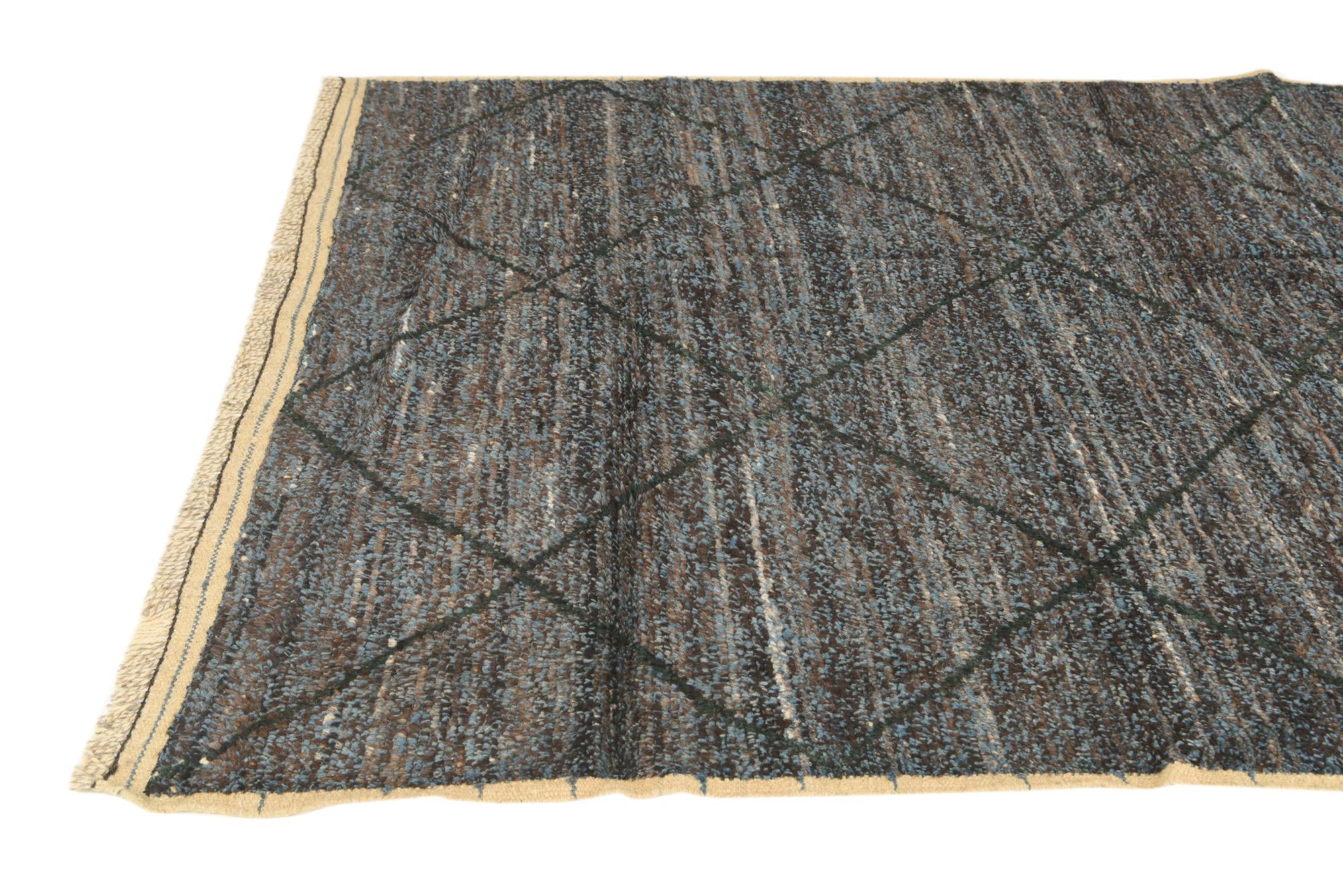 6' 2 x 9' 2 Hand Knotted Moroccan Wool Rug