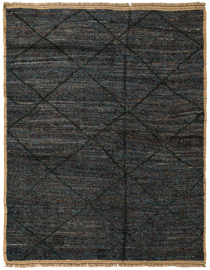 Detail image of 6' 2 x 9' 2 Hand Knotted Moroccan Wool Rug