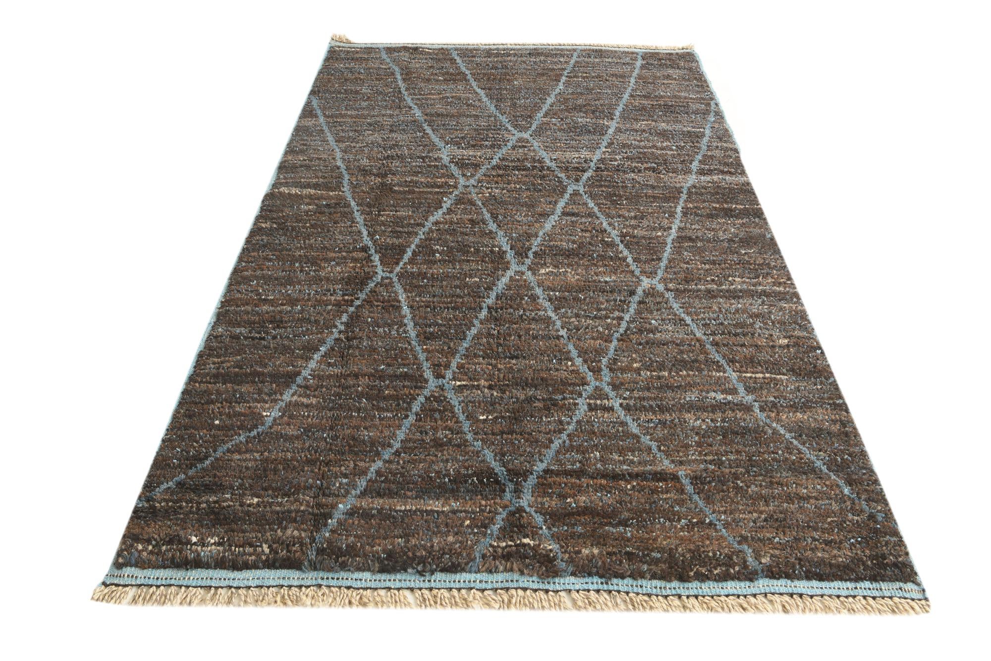 5' x 8' Hand Knotted Moroccan Wool Rug