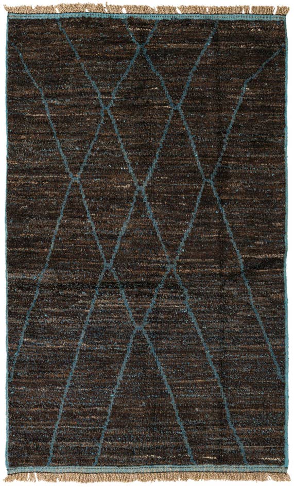 Detail image of 5' x 8' Hand Knotted Moroccan Wool Rug