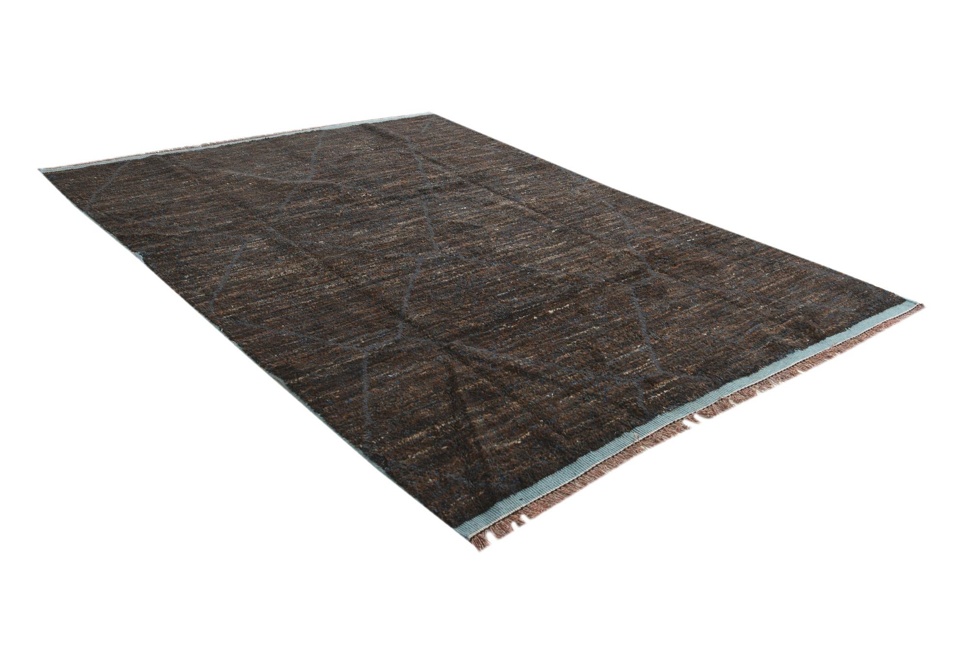 7' 9 x 10' 6 Hand Knotted Moroccan Wool Rug