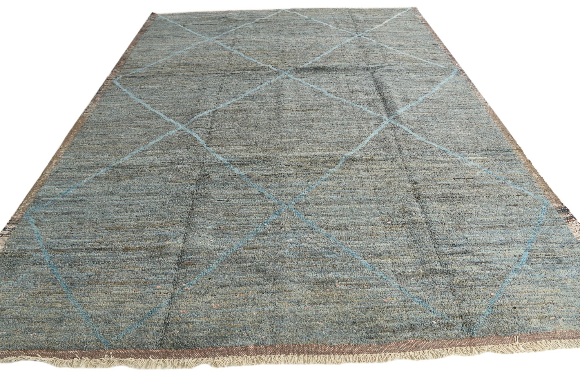 280cm x 375cm anudado a mano marroquí Alfombra Lana