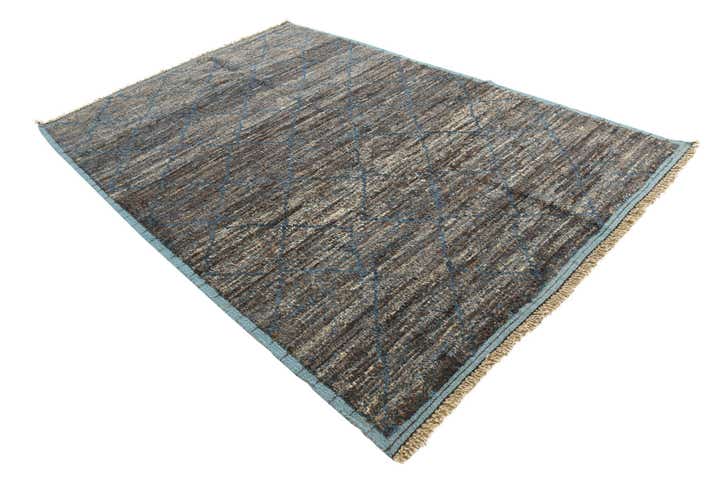 6' 3 x 9' 2 Hand Knotted Moroccan Wool Rug