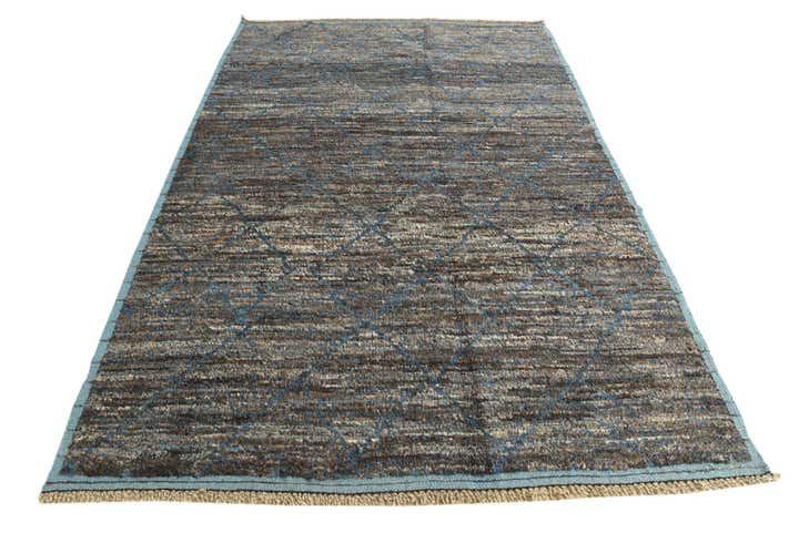 6' 3 x 9' 2 Hand Knotted Moroccan Wool Rug
