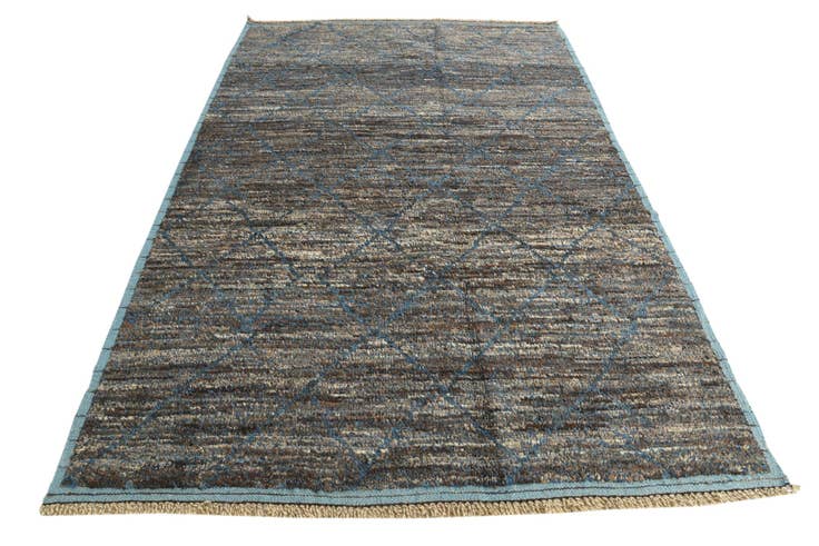 Detail image of 6' 3 x 9' 2 Hand Knotted Moroccan Wool Rug