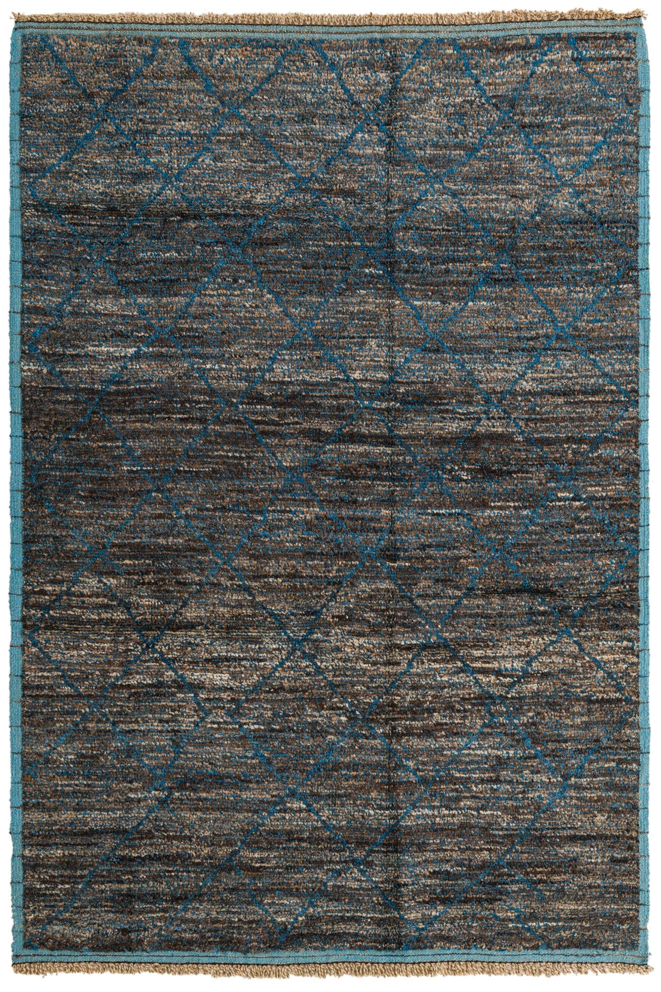 6' 3 x 9' 2 Hand Knotted Moroccan Wool Rug