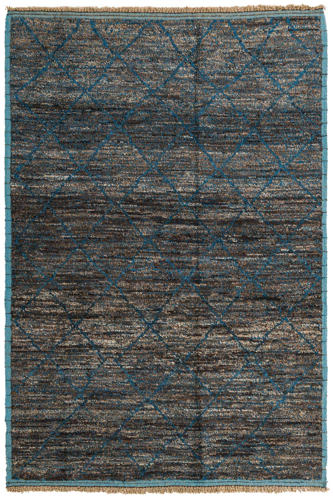 6' 3 x 9' 2 Hand Knotted Moroccan Wool Rug