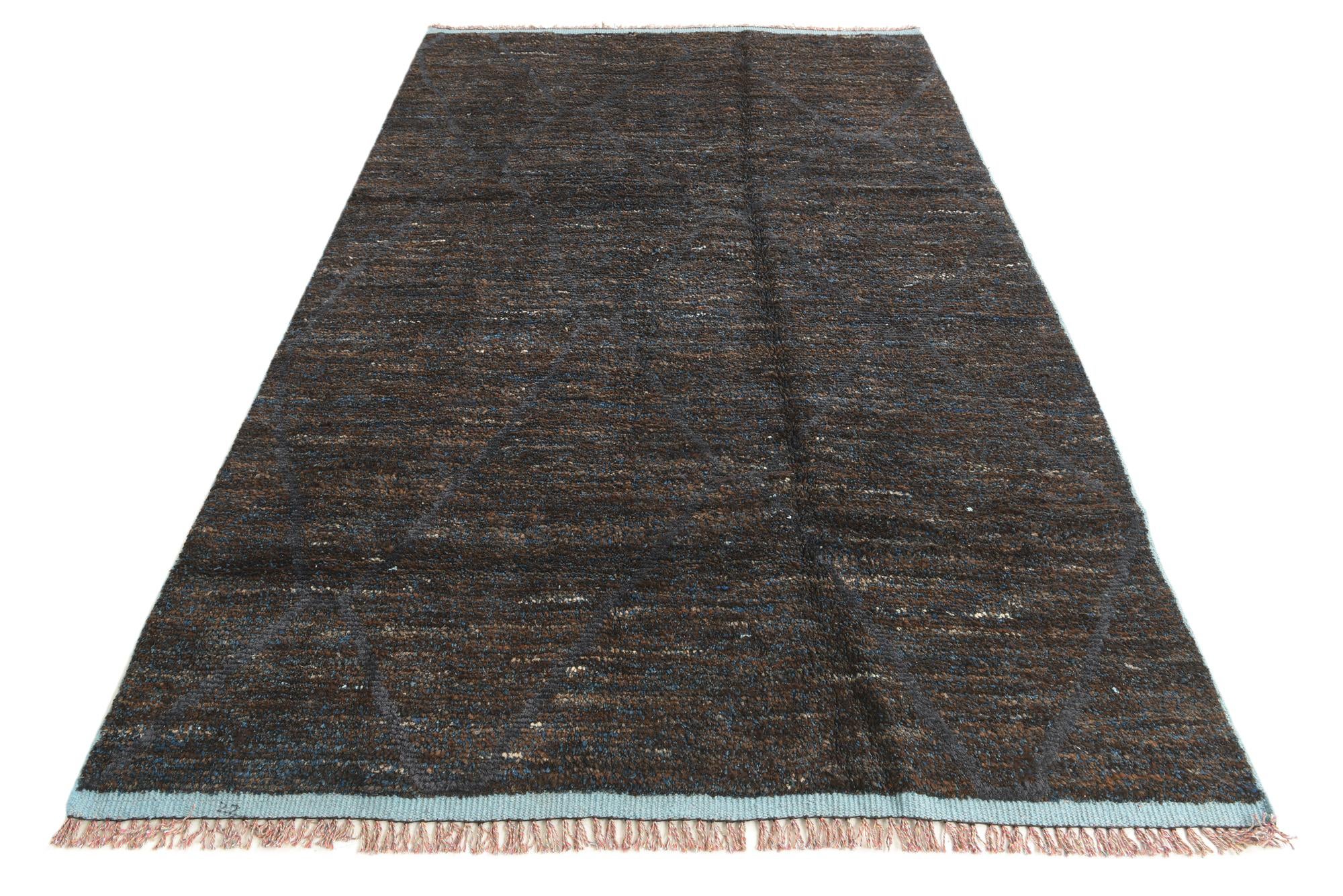 6' 1 x 9' 7 Hand Knotted Moroccan Wool Rug