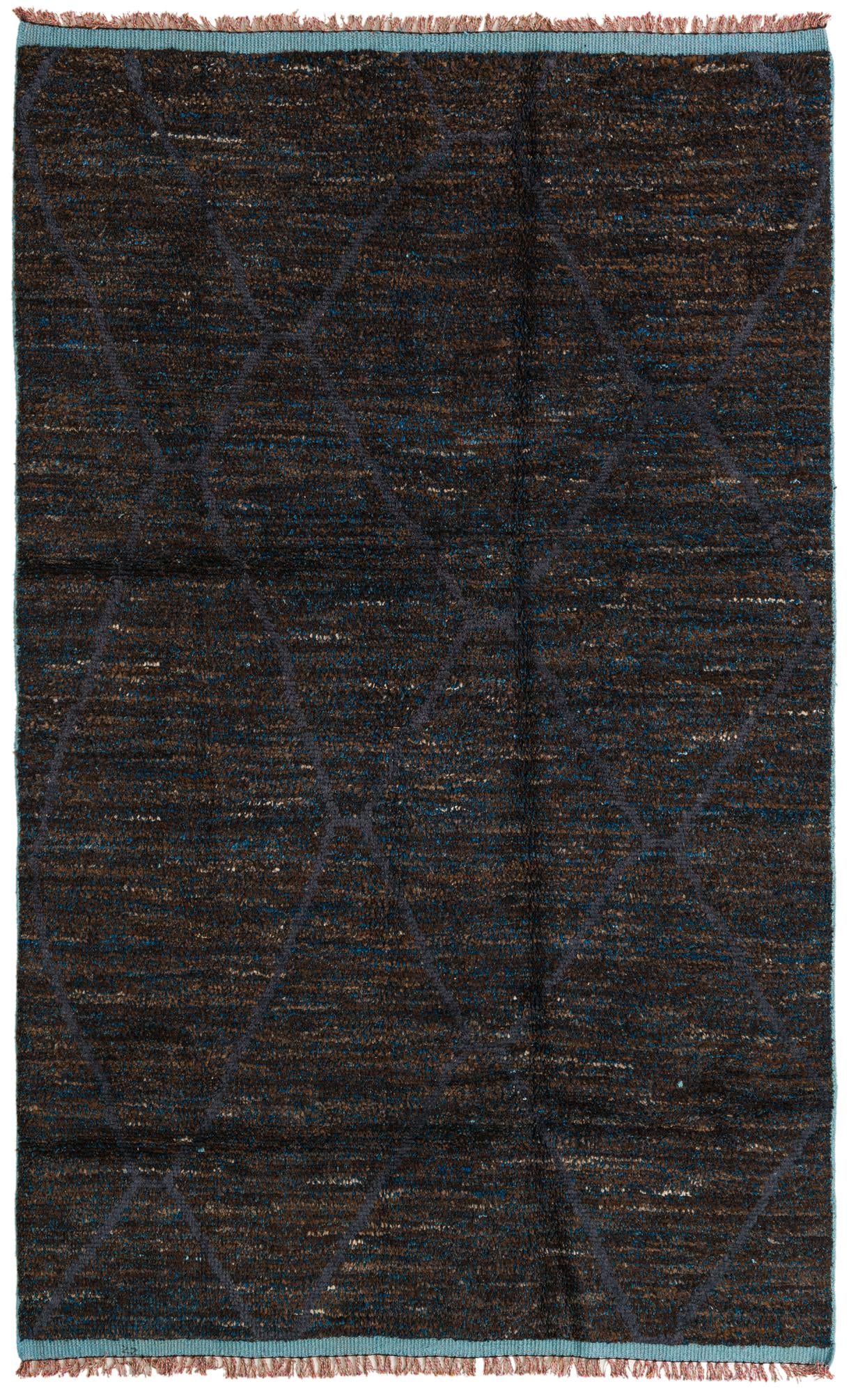 6' 1 x 9' 7 Hand Knotted Moroccan Wool Rug