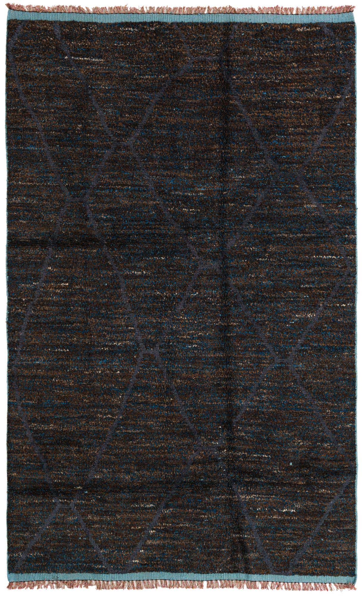6' 1 x 9' 7 Hand Knotted Moroccan Wool Rug