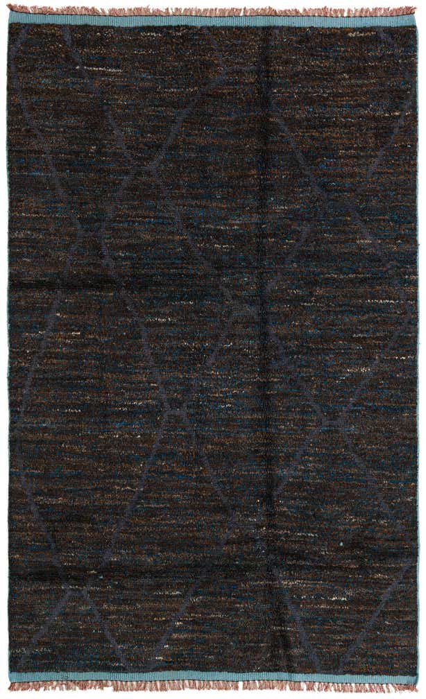6' 1 x 9' 7 Hand Knotted Moroccan Wool Rug