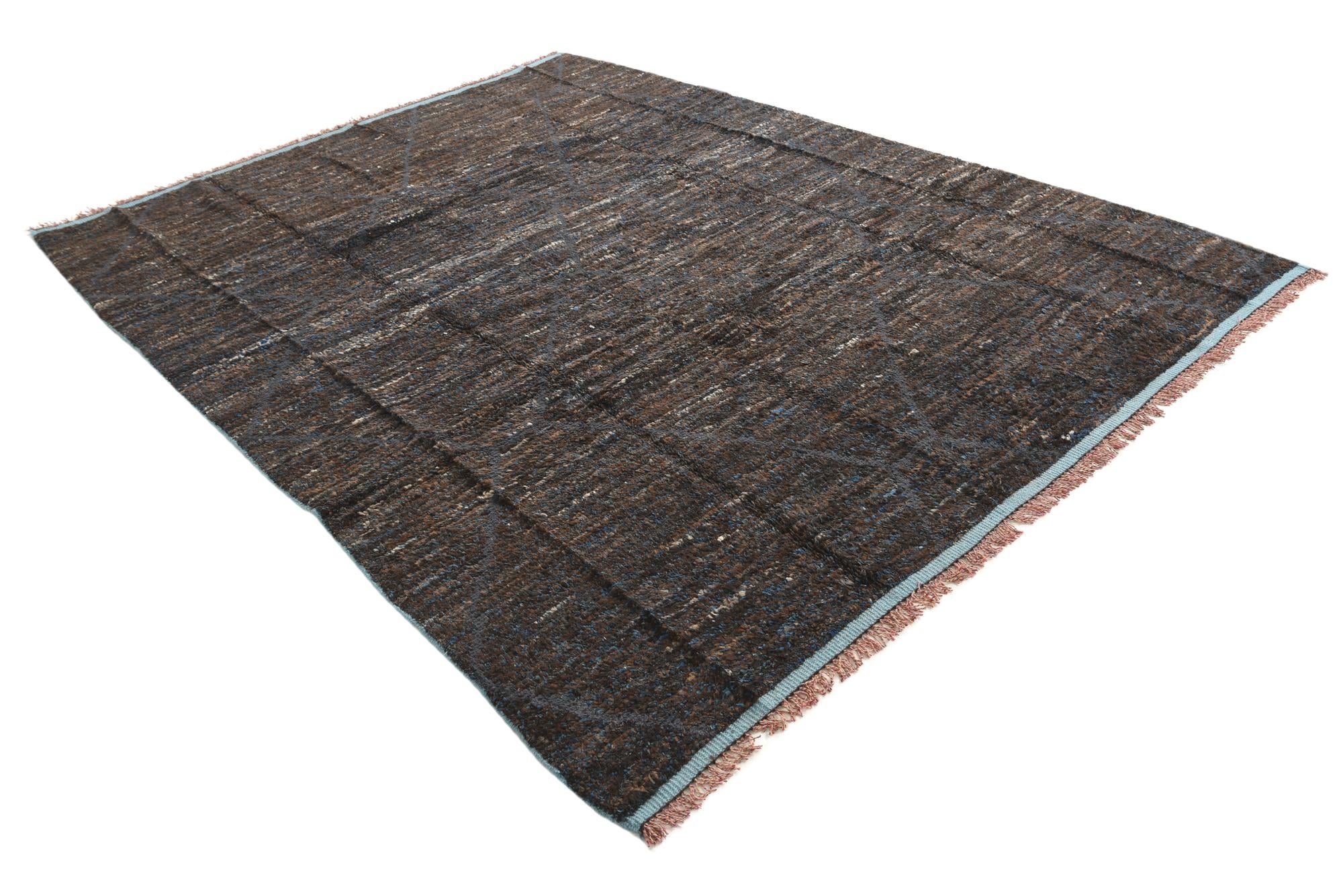 8' x 10' 8 Hand Knotted Moroccan Wool Rug