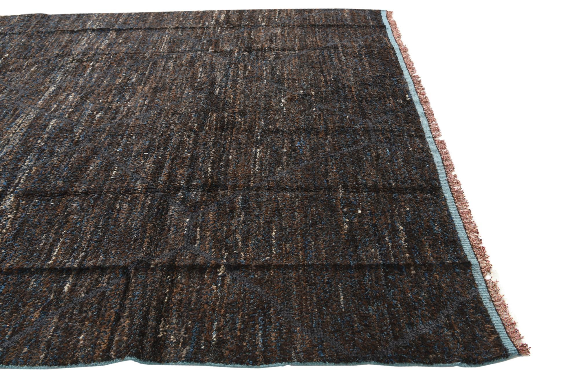 8' x 10' 8 Hand Knotted Moroccan Wool Rug