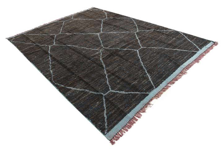 8' x 10' 9 Hand Knotted Moroccan Wool Rug