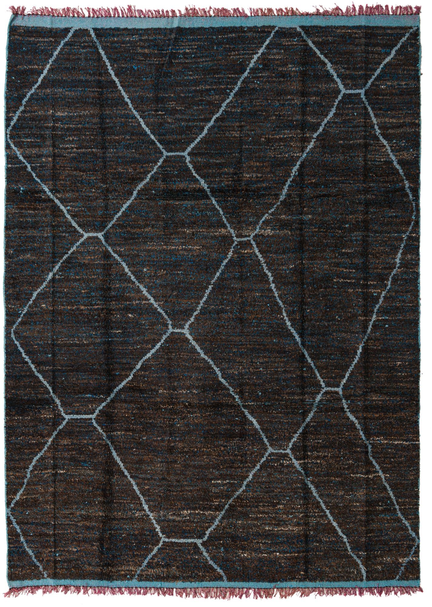 8' x 10' 9 Hand Knotted Moroccan Wool Rug