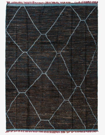 8' x 10' 9 Hand Knotted Moroccan Wool Rug