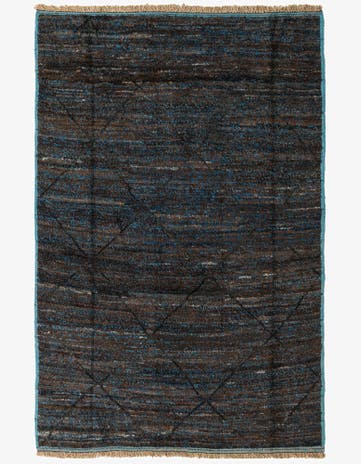 6' 1 x 9' Hand Knotted Moroccan Wool Rug