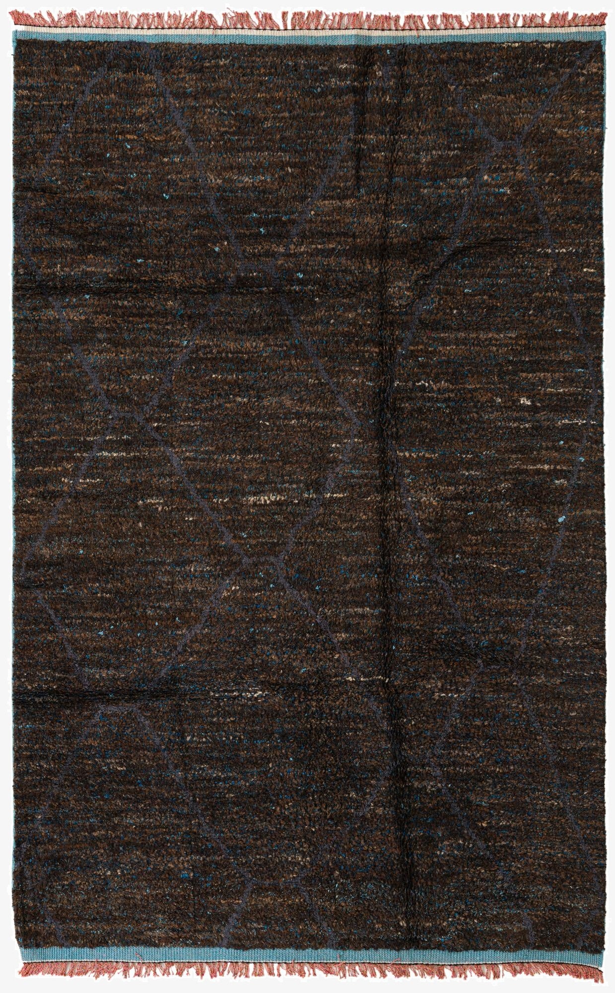 5' 10 x 9' 2  Hand Knotted Moroccan Wool Rug