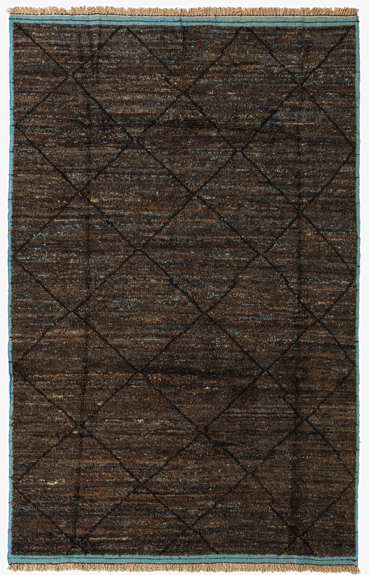 6' 3 x 9' 7  Hand Knotted Moroccan Wool Rug