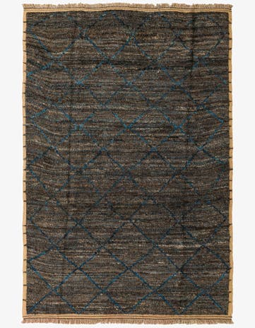 6' 6 x 9' 8 Hand Knotted Moroccan Wool Rug