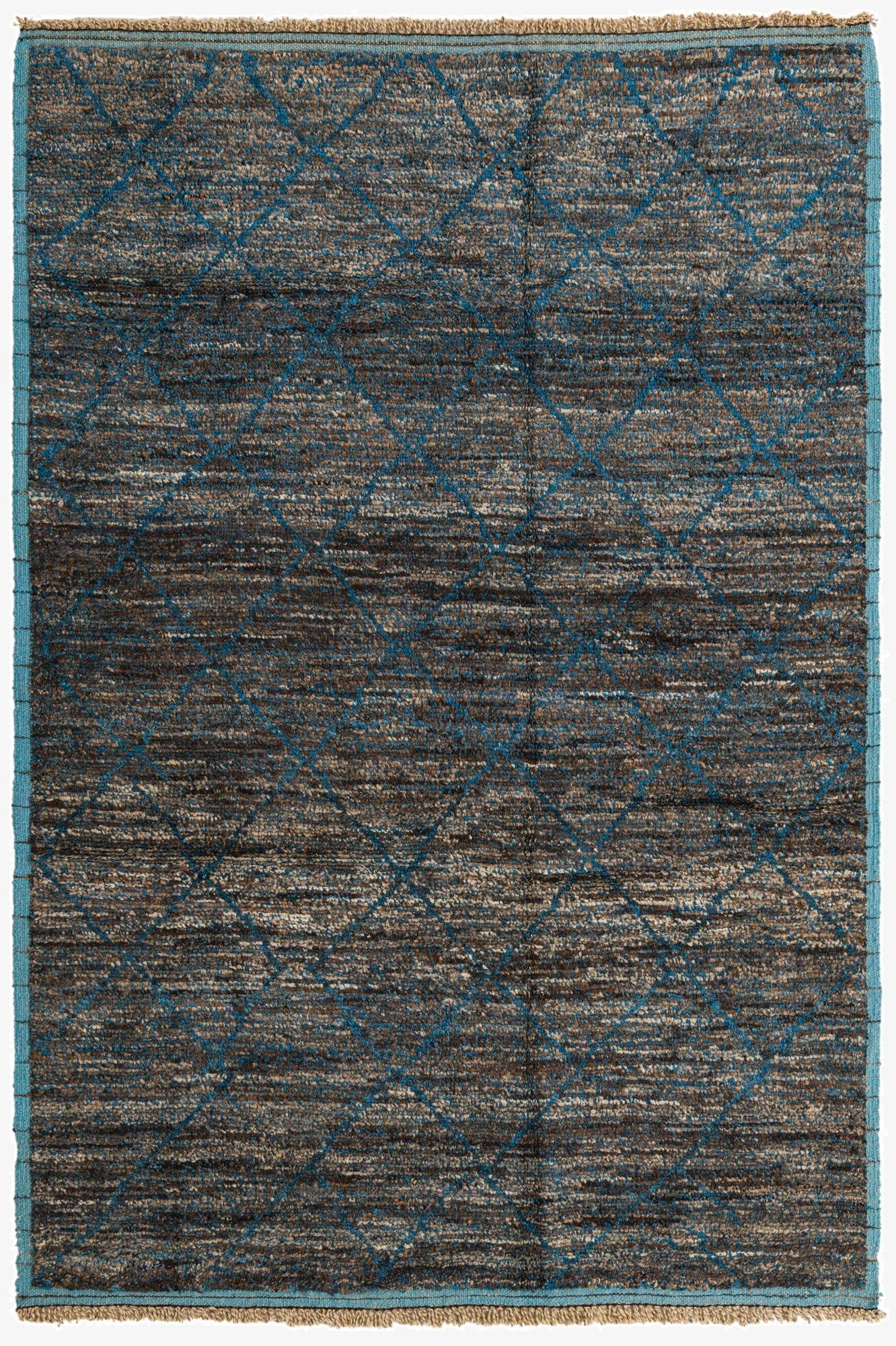 6' 3 x 9' 2  Hand Knotted Moroccan Wool Rug