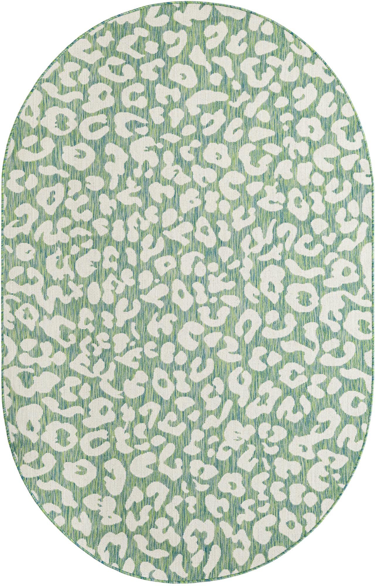 5' 3 x 8' Easy-Clean Safari Indoor / Outdoor Oval Rug