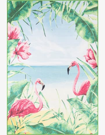 6' 1 x 9' Easy-Clean Jill Zarin Caribbean Indoor / Outdoor Rug