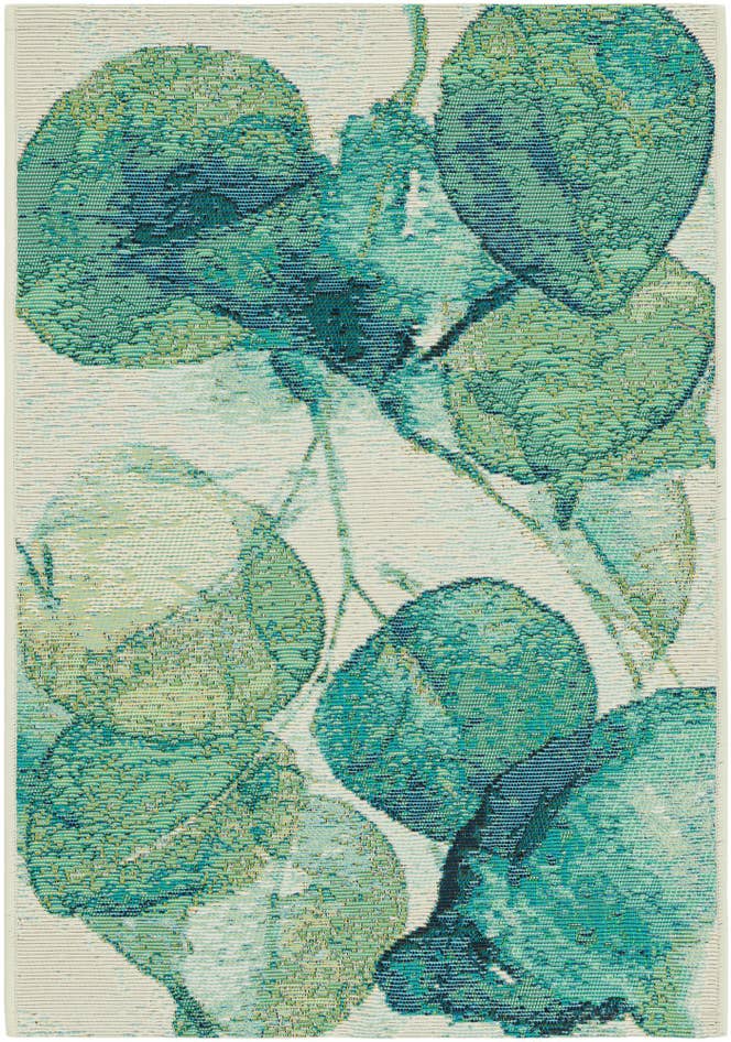Detail image of 2' x 3' Easy-Clean Botanical Indoor / Outdoor Rug