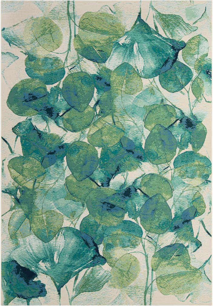 7' x 10' Easy-Clean Botanical Indoor / Outdoor Rug
