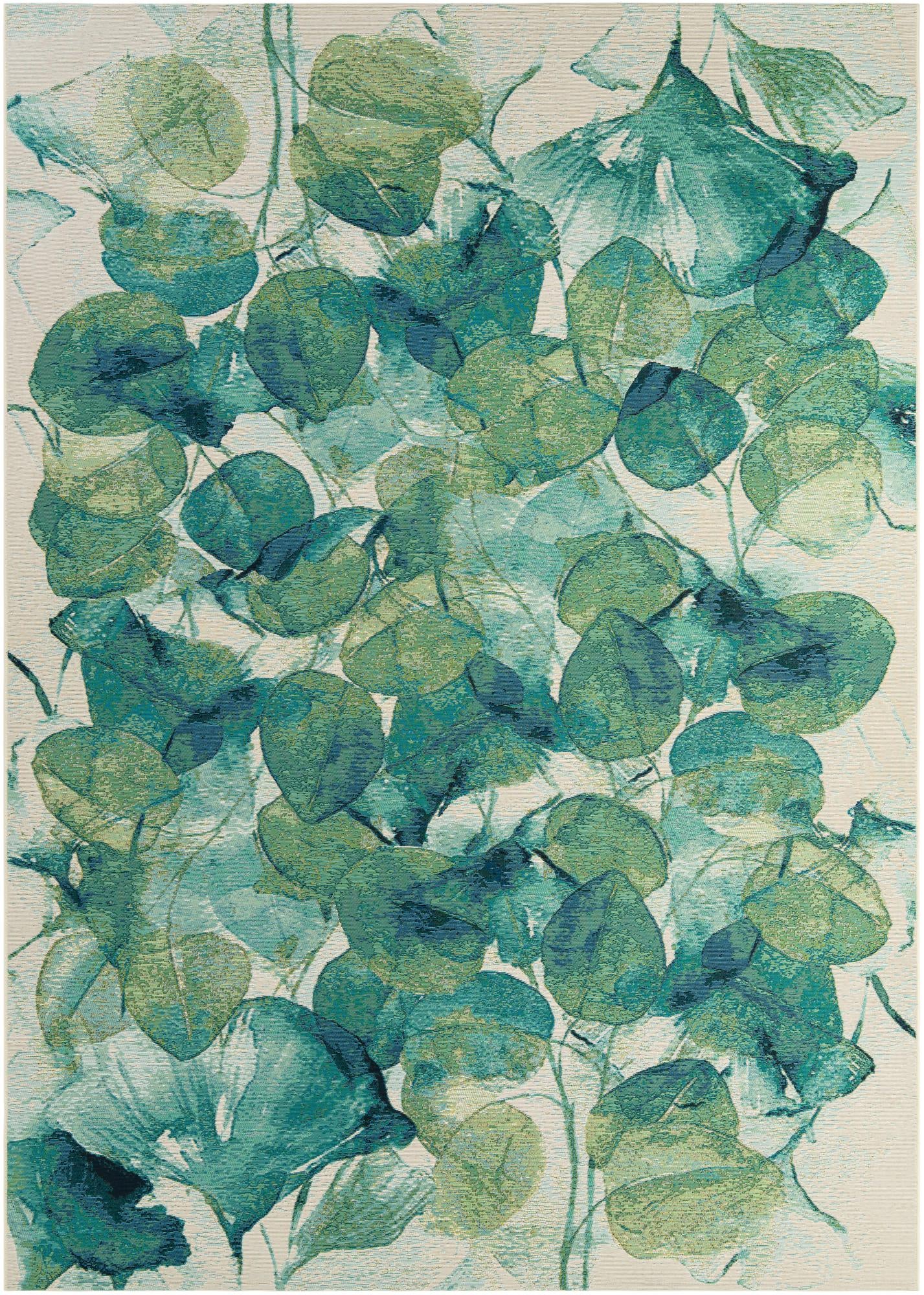 7' 10 x 11' Easy-Clean Botanical Indoor / Outdoor Rug