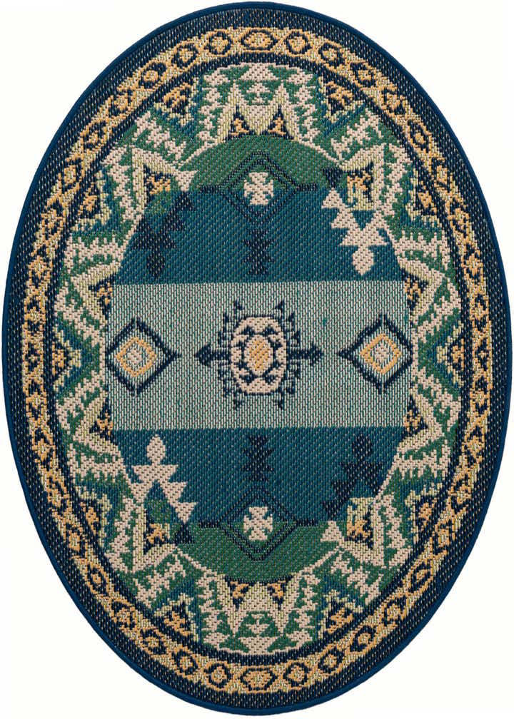 4' x 4' Easy-Clean Baja Indoor / Outdoor Round Rug