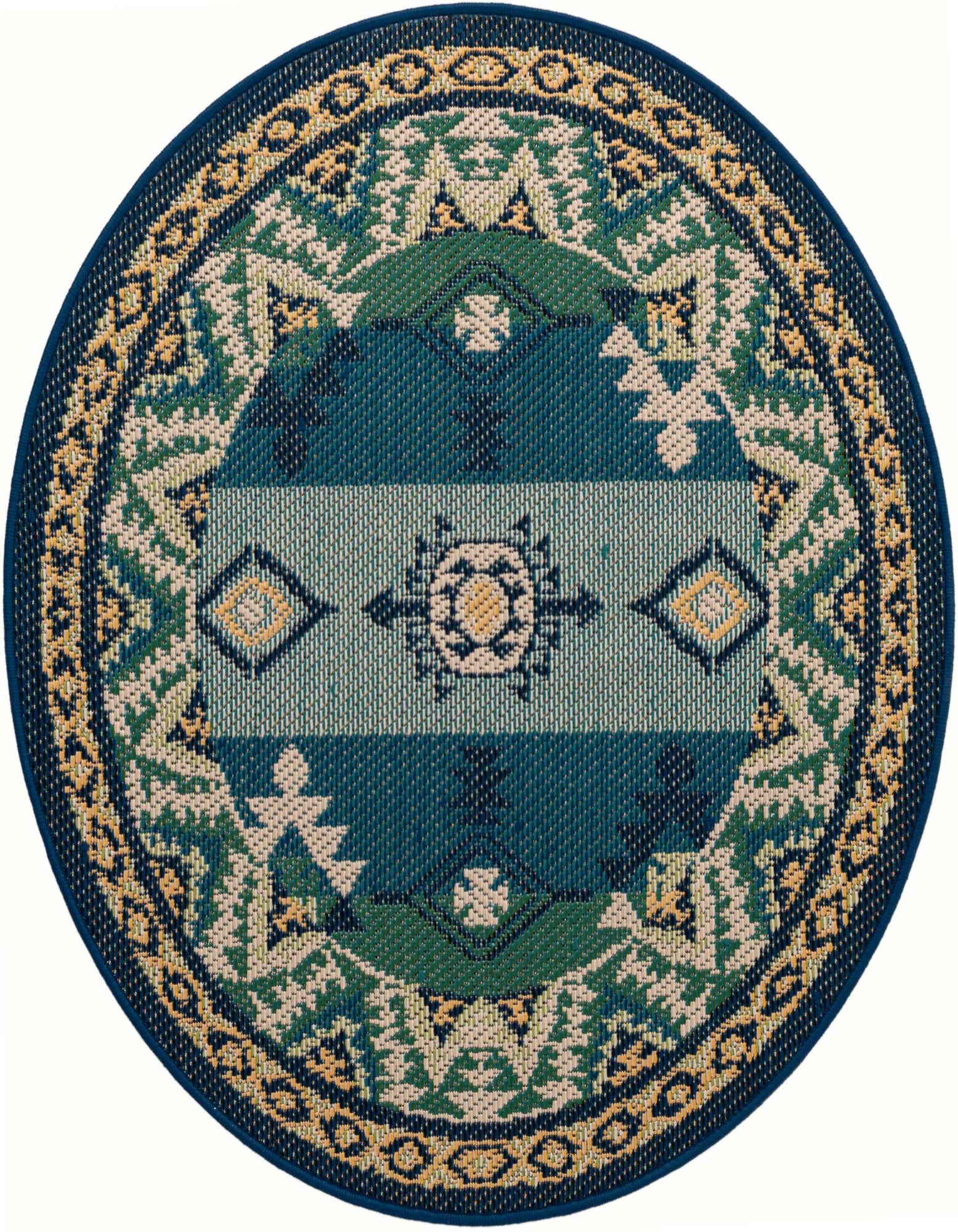4' x 4' Easy-Clean Baja Indoor / Outdoor Round Rug