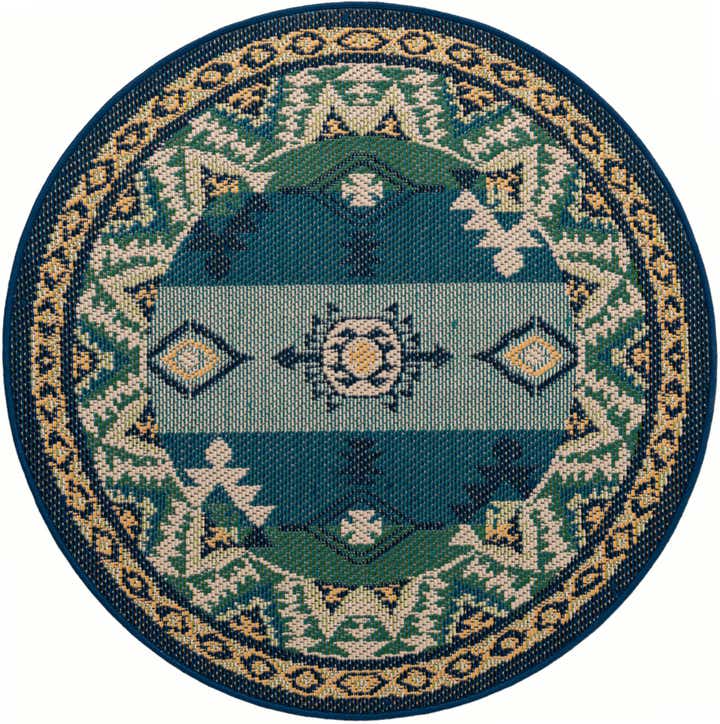 4' x 4' Easy-Clean Baja Indoor / Outdoor Round Rug