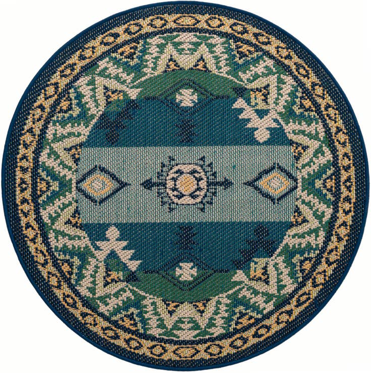 Detail image of 4' x 4' Easy-Clean Baja Indoor / Outdoor Round Rug