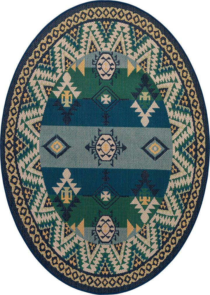 7' 10 x 7' 10 Easy-Clean Baja Indoor / Outdoor Round Rug