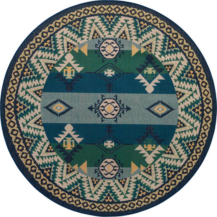 Detail image of 7' 10 x 7' 10 Easy-Clean Baja Indoor / Outdoor Round Rug