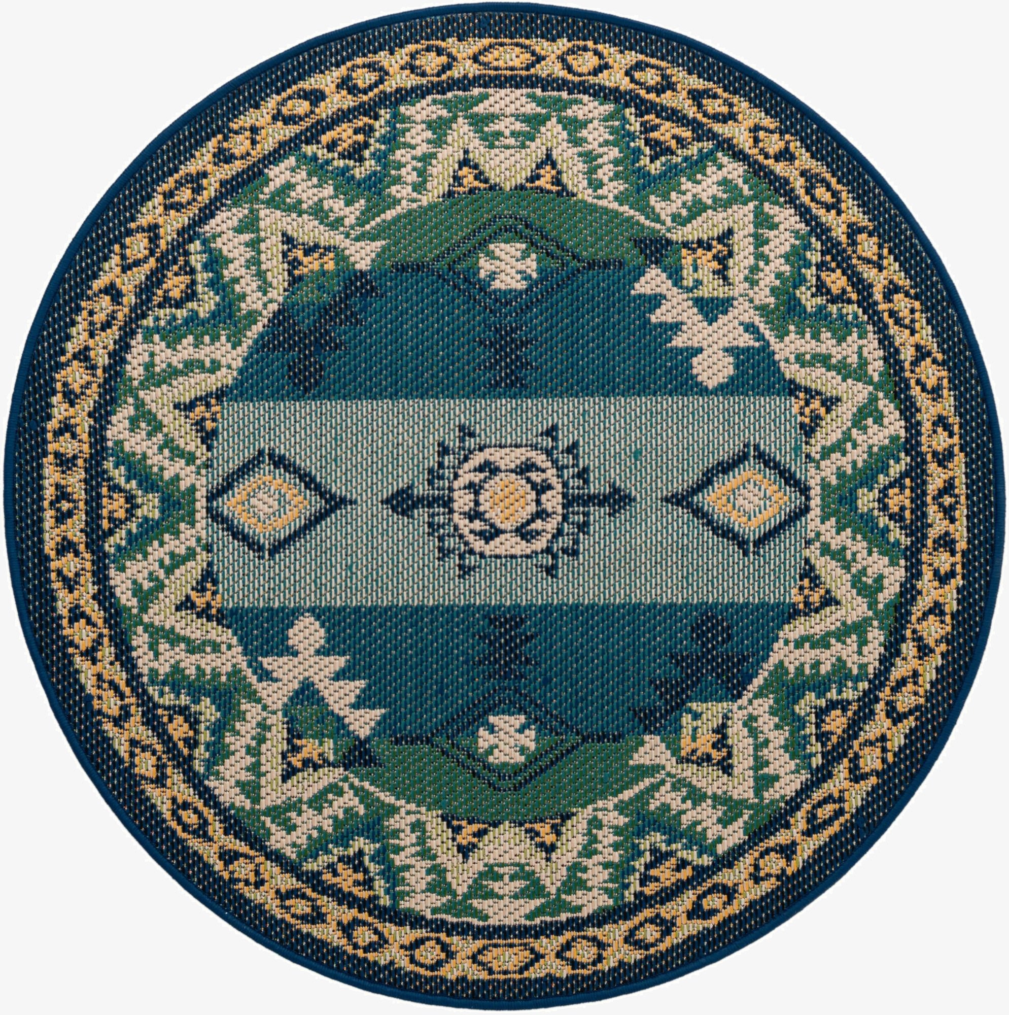4' x 4'  Washable Baja Indoor / Outdoor Round Rug