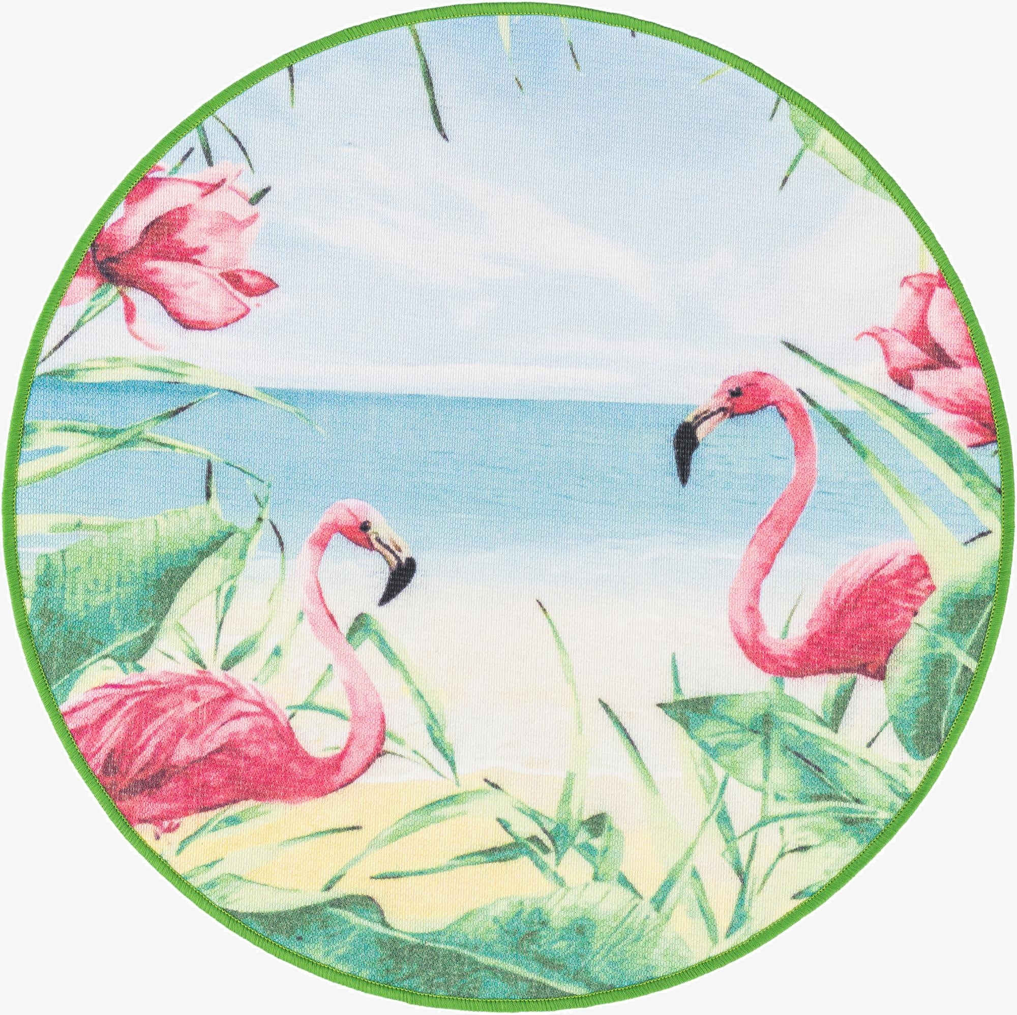 3' 3 x 3' 3  Washable Jill Zarin Caribbean Indoor / Outdoor Round Rug